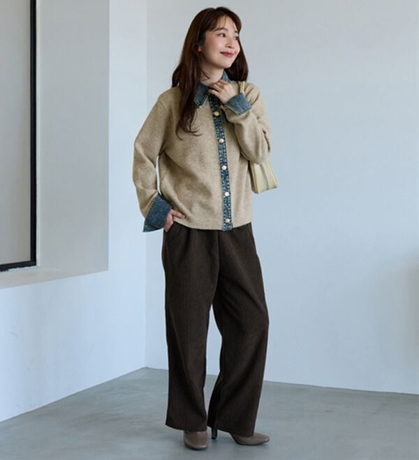 BELLUNA（ベルーナ）の「デニム&times;ニット切替ジャケット（その他ジャケット）」｜詳細画像