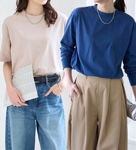 BELLUNA（ベルーナ）の「【選べる袖丈】＜エアリーアイスコットン＞オーバーサイズＴシャツ（カットソー）」