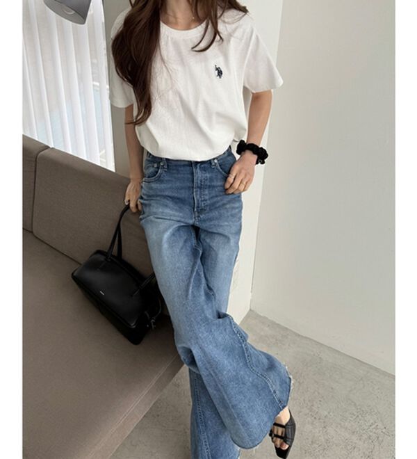 GeeRA（ジーラ）の「【ＵＳ．ＰＯＬＯ．ＡＳＳＮ】接触冷感ワンポイント刺繍Ｔシャツ（Tシャツ）」｜詳細画像