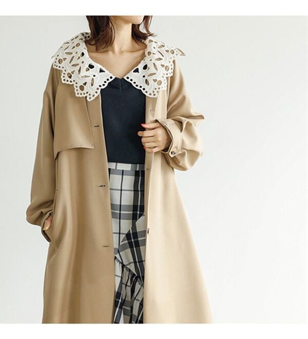 GeeRA（ジーラ）の「レース衿付ニット（ニット・セーター）」｜詳細画像