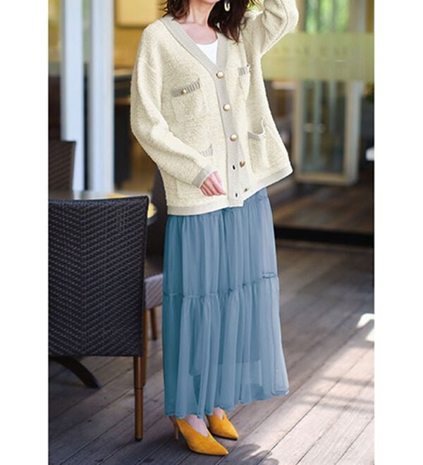 RANAN（ラナン）の「ツイード調ニットカーディガン（ニットカーディガン）」｜詳細画像