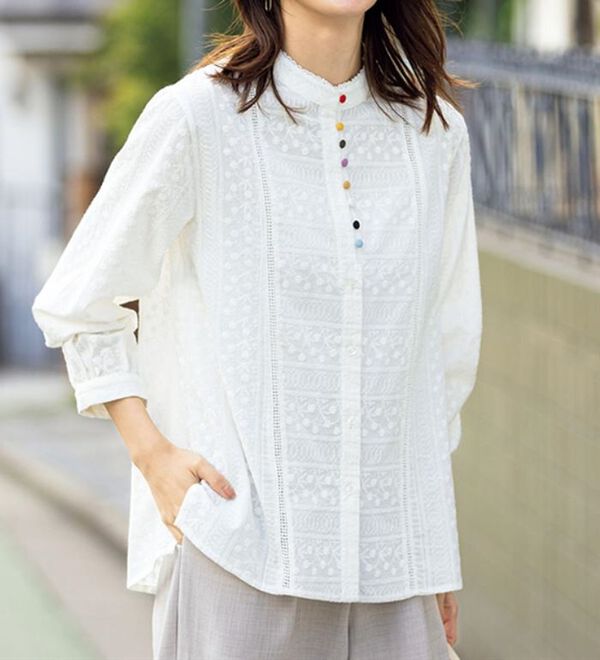 ルフラン（ルフラン）の「カラフル＊多ボタンブラウス（ブラウス）」｜詳細画像