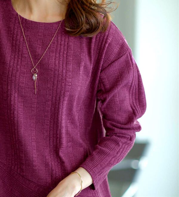 BELLUNA（ベルーナ）の「杢調ランダムテレコ切替チュニック（チュニック）」｜詳細画像