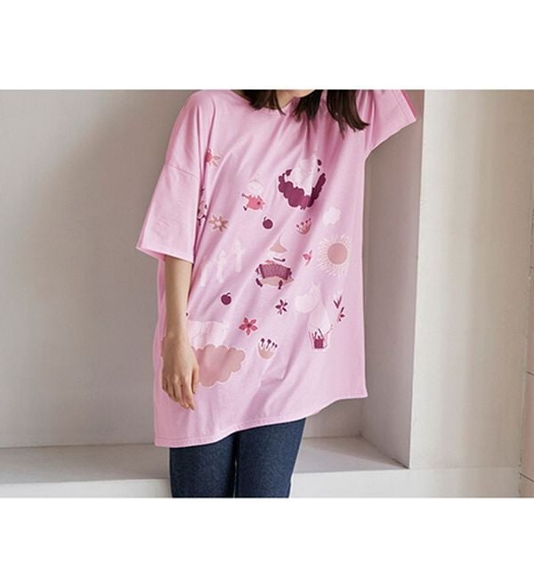 BELLUNA（ベルーナ）の「ムーミンプリントビックＴシャツ（Tシャツ）」｜詳細画像