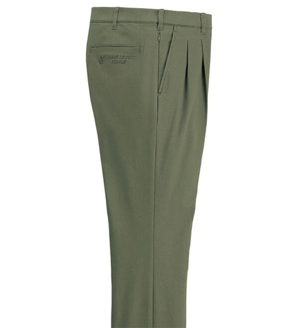 「＜コムルヴァン・オム＞＋８．９&deg;Ｃの素材ツータックチノパンツ（メンズチノパンツ）」｜カーキ