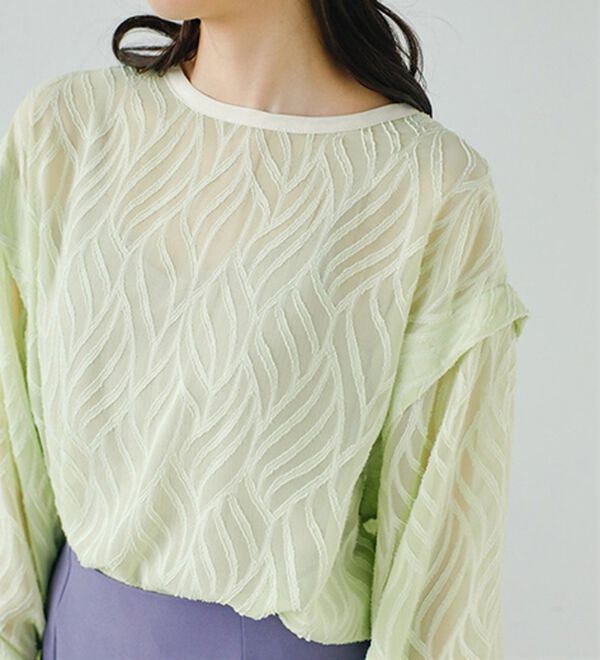 GeeRA（ジーラ）の「２ＷＡＹシアージャカードブラウス（ブラウス）」｜詳細画像