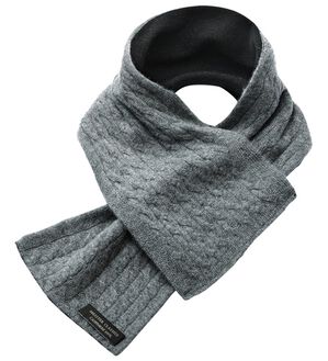 「＜マイスター　クラシコ＞カシミヤ１００％ジャストフィットマフラー（メンズストール・マフラー）」｜チャコールグレー&times;ブラック