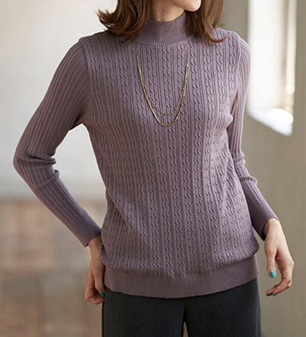 BELLUNA（ベルーナ）の「洗える！裏ベロアあったかセーター（ニット・セーター）」｜詳細画像