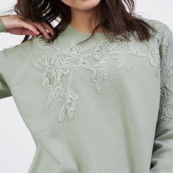 RANAN（ラナン）の「レース使いニットプルオーバー（ニット・セーター）」｜詳細画像