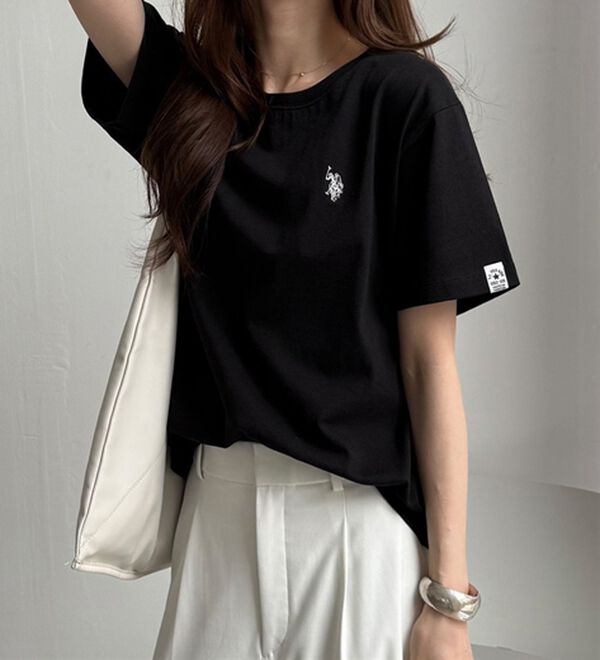 GeeRA（ジーラ）の「【ＵＳ．ＰＯＬＯ．ＡＳＳＮ】接触冷感ワンポイント刺繍Ｔシャツ（Tシャツ）」｜詳細画像