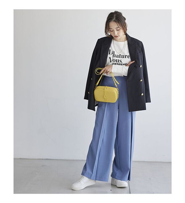 BELLUNA（ベルーナ）の「よれにくい！大人のロゴロングＴシャツ（カットソー）」｜詳細画像