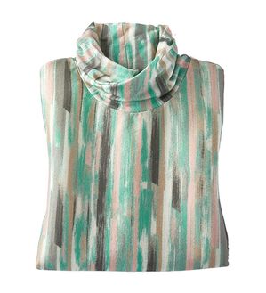 BELLUNA（ベルーナ）の「テンセル（ＴＭ）繊維・コットンプリントプルオーバー（カットソー）」｜かすり調柄