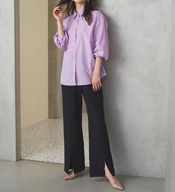 RANAN（ラナン）の「機能付センタースリットフレアーパンツ（フルレングスパンツ）」｜詳細画像