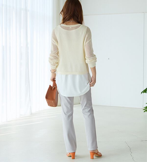 BELLUNA（ベルーナ）の「【選べる股下】ジャストフィットらくらくパンツ（フルレングスパンツ）」｜詳細画像