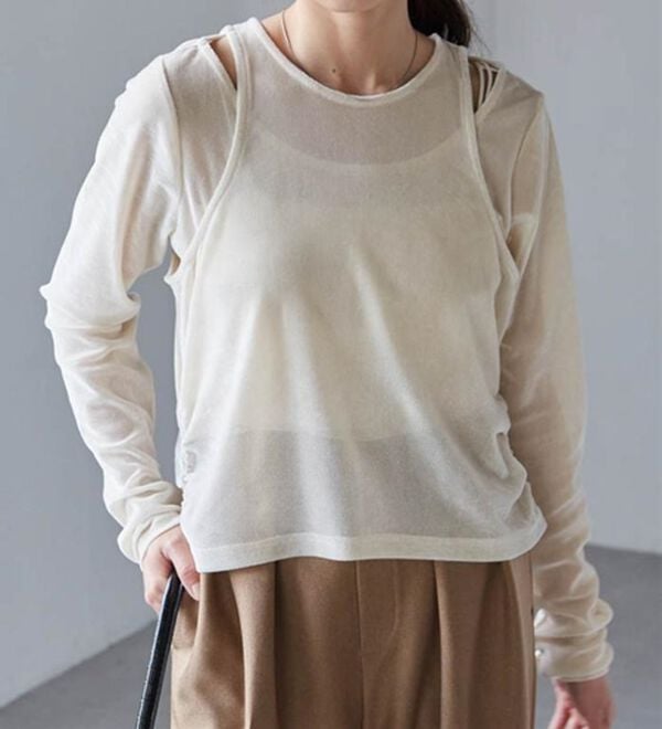 RANAN（ラナン）の「２ＷＡＹレイヤードシアーベロアトップス（カットソー）」｜詳細画像