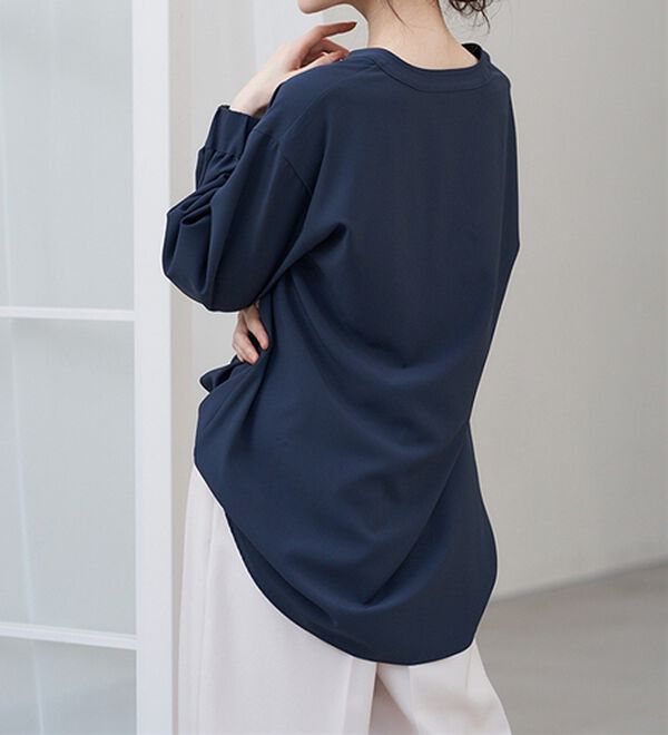 RANAN（ラナン）の「3つの機能付！パール調ボタン付スキッパーブラウス（ブラウス）」｜詳細画像