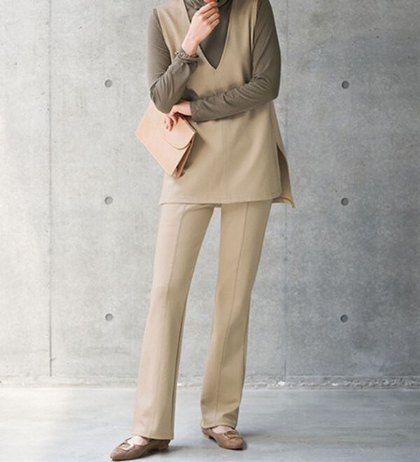 BELLUNA（ベルーナ）の「日本製ウール入りポンチＶネックベスト（ベスト）」｜詳細画像