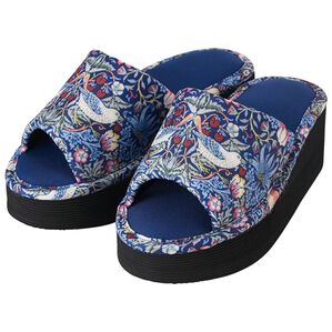 「モリスワールドコレクション厚底スリッパ（スリッパ・ルームシューズ）」｜ネイビー