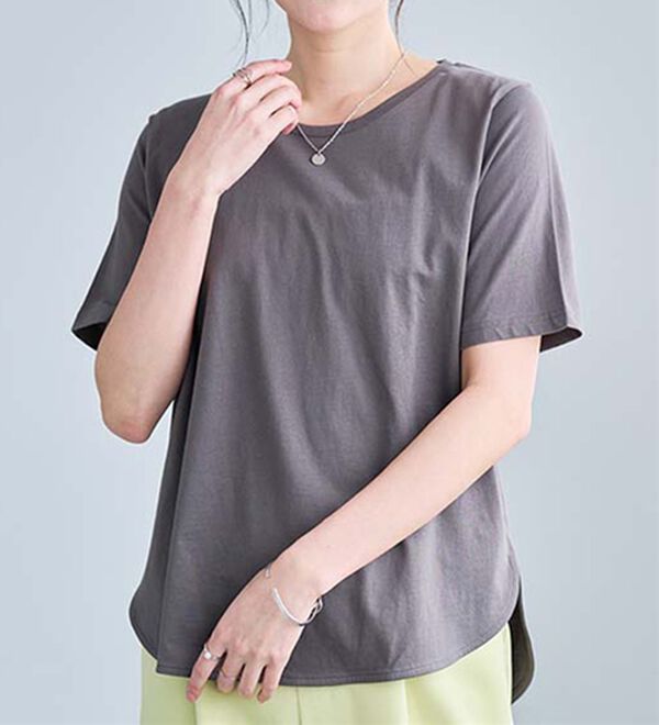 RANAN（ラナン）の「＜BC＞綿100％ひんやりラウンドヘムプルオーバー（カットソー）」｜詳細画像