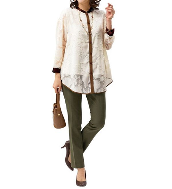 ルフラン（ルフラン）の「シアー素材のブラウスジャケット（シャツ）」｜詳細画像