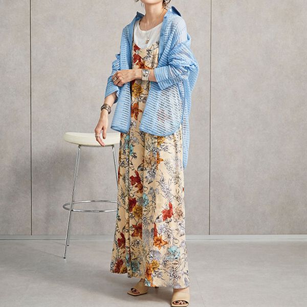 極美品♡ AMACA リントンツイードプリントワンピース リボンベルト 38 新品タグ付き】AMACA LINTON社ツイードプリント ワンピース 38号