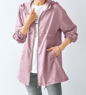 BELLUNA（ベルーナ）の「はっ水加工軽量パーカー（ポーチ付）（パーカー）」｜杢ピンク