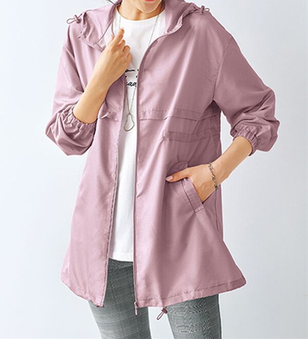 BELLUNA（ベルーナ）の「はっ水加工軽量パーカー（ポーチ付）（パーカー）」｜杢ピンク
