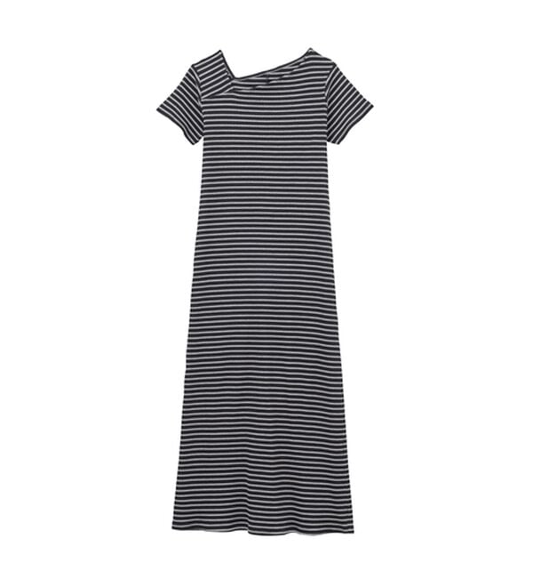 RANAN（ラナン）の「アシメネックハーフスリーブリブワンピース（その他ワンピース）」｜詳細画像