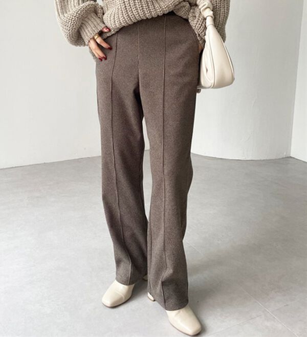 GeeRA（ジーラ）の「ウールライクピンタックストレートパンツ（ワイドパンツ・ガウチョ）」｜詳細画像