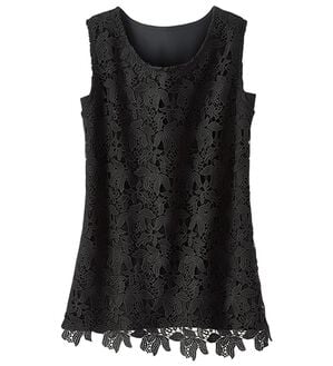 BELLUNA（ベルーナ）の「こっそり汗対策！抗菌防臭レース使いタンクトップ（タンクトップ・キャミソール）」｜黒