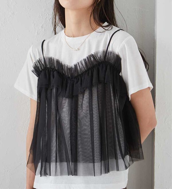 チュールビスチェドッキングTシャツ - ベルーナ【公式】