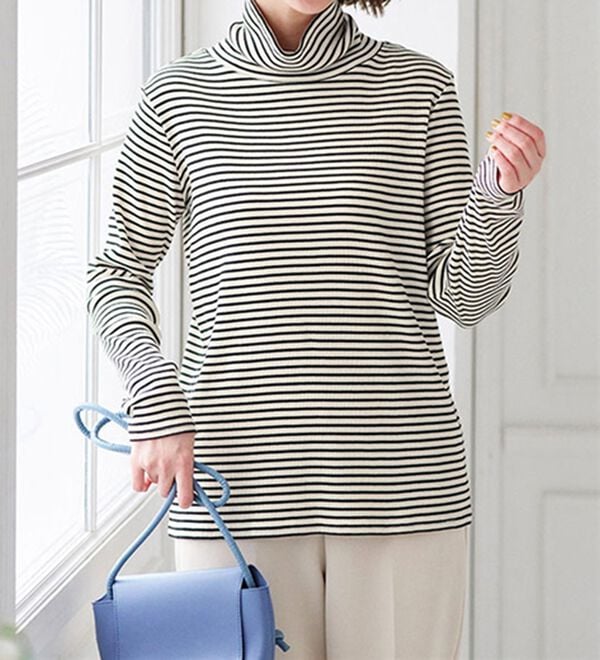 BELLUNA（ベルーナ）の「うっとりなめらか素材ハイネックプルオーバー（カットソー）」｜詳細画像