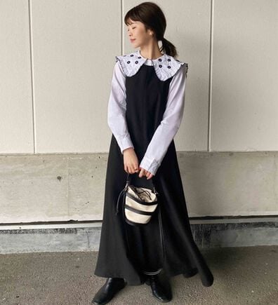 GeeRA（ジーラ）の「【インスタグラマーOCHIEさんコラボ】ノースリーブフレアーワンピース（ジャンパースカート）」