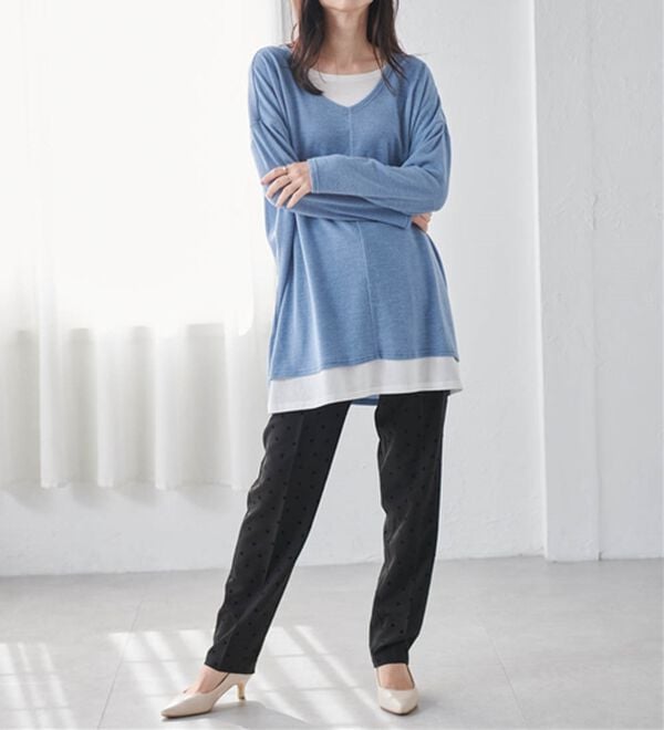 RANAN（ラナン）の「レイヤード風ニットソーチュニック（チュニック）」｜詳細画像