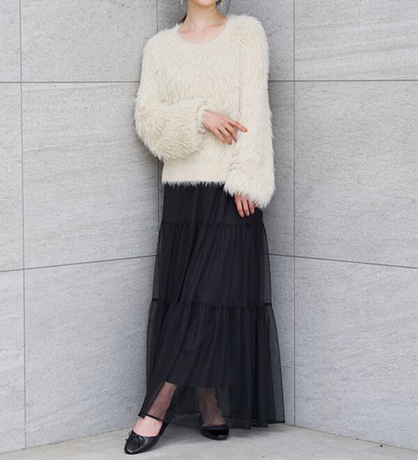 RANAN（ラナン）の「ロングフェザーシャギーニット（ニット・セーター）」｜詳細画像