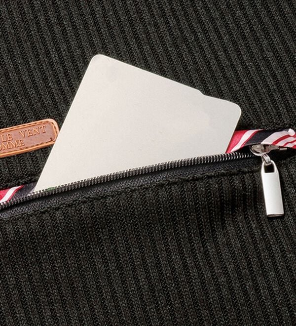 「＜コムルヴァン・オム＞着心地快適ミックス調ジップアップポロ（メンズポロシャツ）」｜詳細画像