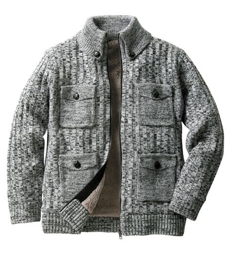 男格上げの裏ボアドンキーカラーニットブルゾン - ベルーナ公式 G2457