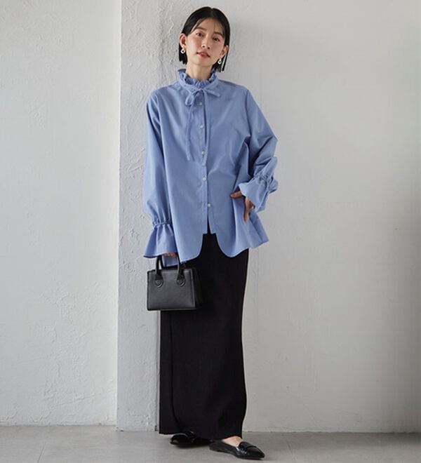 RANAN（ラナン）の「プチフリルリボン付きブラウス（ブラウス）」｜詳細画像