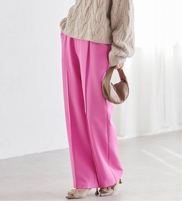 RANAN（ラナン）の「裏起毛美脚シルエットピンタックワイドパンツ（フルレングスパンツ）」｜詳細画像