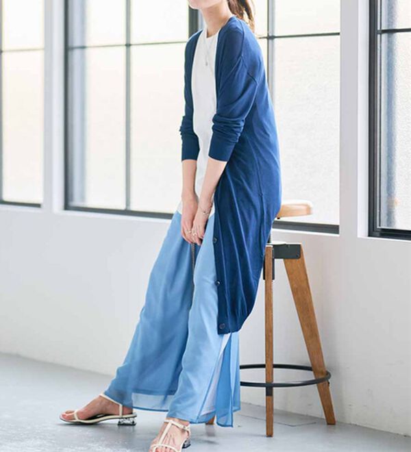 RANAN（ラナン）の「ロング丈Ｖネックニットカーデ（ニットカーディガン）」｜詳細画像