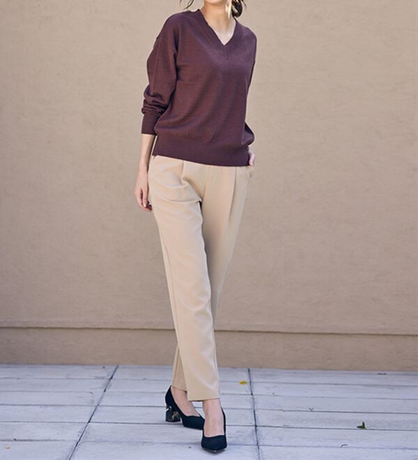 RANAN（ラナン）の「もちもちベーシックニット（Vネック・ハイネック）（ニット・セーター）」｜詳細画像