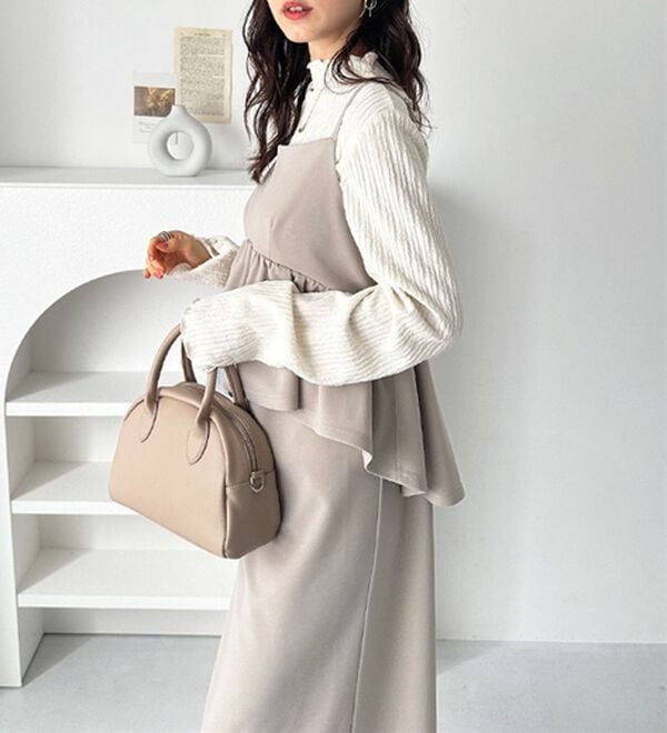 GeeRA（ジーラ）の「楽ちん！ペプラムキャミワンピース（カットソーワンピース）」｜詳細画像