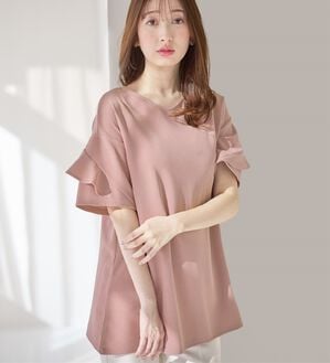 alotta（アロッタ）の「【４つの機能付】ひんやりフリル袖Ｔシャツチュニック（チュニック）」｜詳細画像