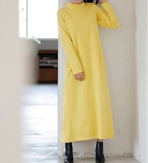 RANAN（ラナン）の「＜Ｂｅａｕｔｉｆｕｌ　Ｃｏｔｔｏｎ＞混　裏起毛！タートルネックワンピース（その他ワンピース）」｜イエロー