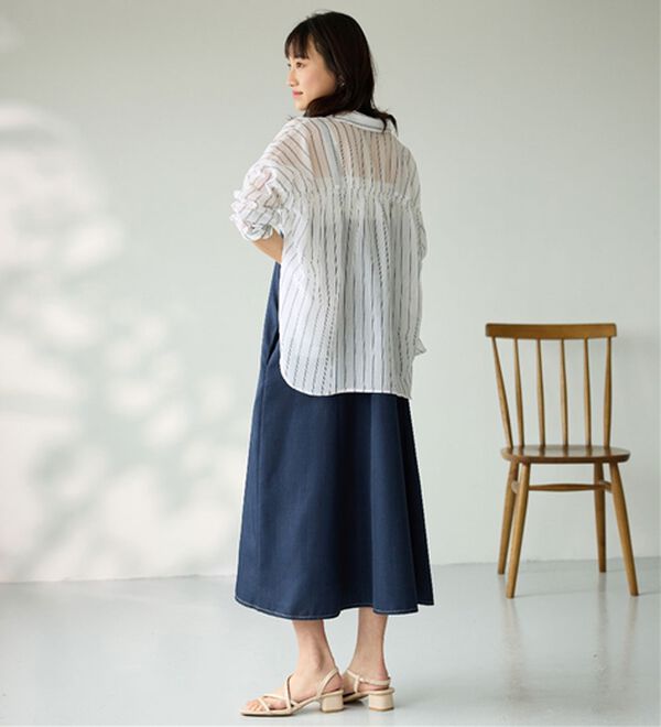 BELLUNA（ベルーナ）の「【接触冷感】透け感バックシャーリングシャツ（シャツ）」｜詳細画像