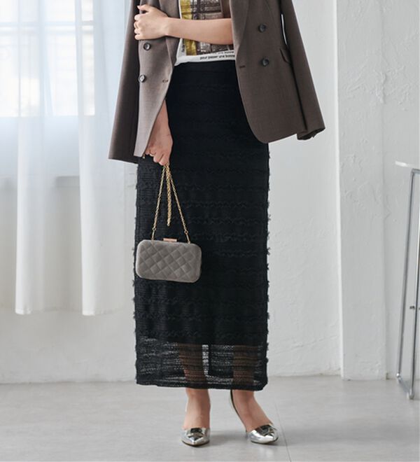 RANAN（ラナン）の「フリルレースナローロングスカート（ロングスカート）」｜詳細画像