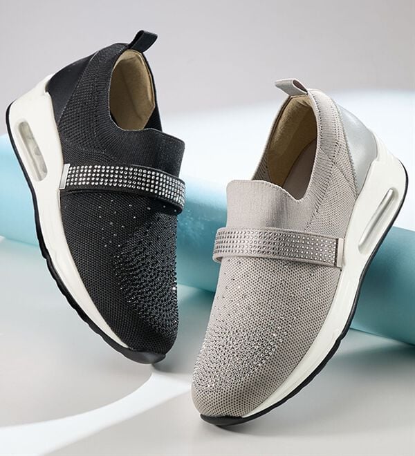 ルフラン（ルフラン）の「ビジュー付４Ｅベルトニットスニーカー（スニーカー）」｜詳細画像