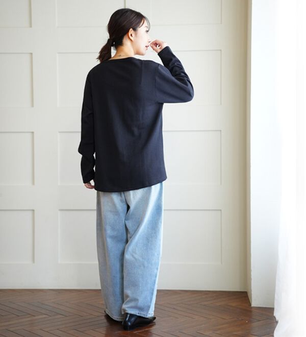 A HAPPY MARILYN（アハッピーマリリン）の「【Ｍ～８Ｌ】名品！「３つのシルエット」と「長袖／半袖」から選べる 綿混 ベーシック Ｔシャツ（Tシャツ）」｜詳細画像