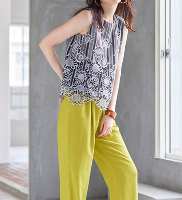 RANAN（ラナン）の「ひんやり！レース使いプルオーバー（ブラウス）」｜詳細画像