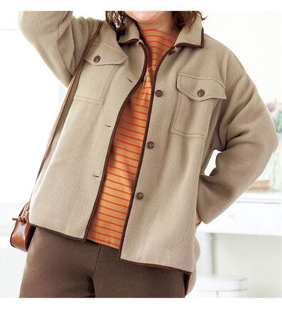 ルフラン（ルフラン）の「ウール見え素材の軽量コート（ハーフコート）」